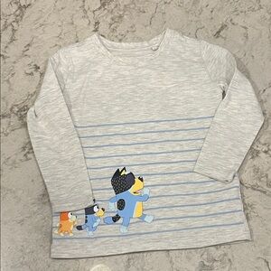Gray Kids Shirt with Bluey Family